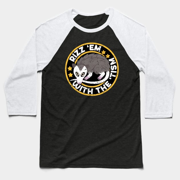 Autism Rizz Em With The Tism Autistic Possum Baseball T-Shirt by LEGO